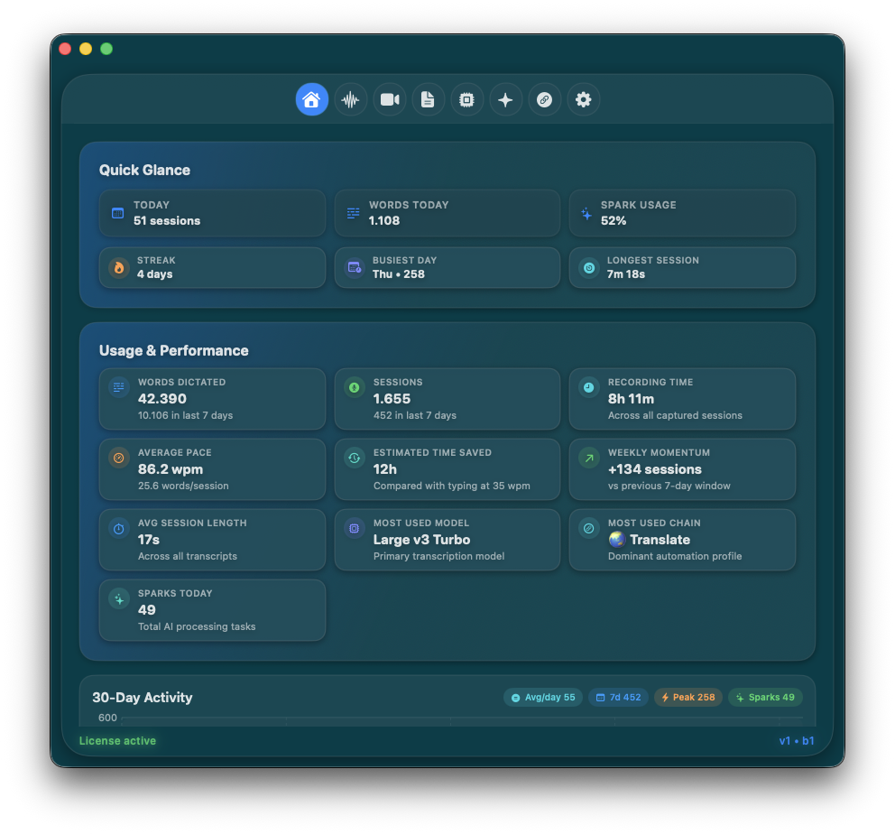 Voiscribd Solarized Dark theme — warm amber tones on dark background