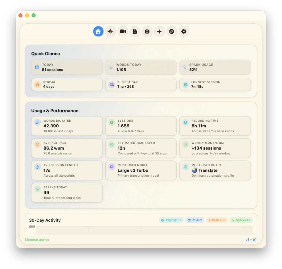 Voiscribd Solarized Light theme — warm cream and gold tones